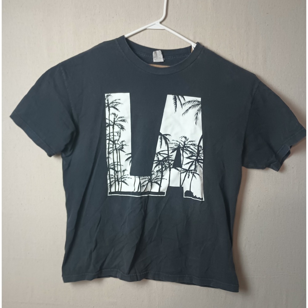 Vintage LA Palm Tree Graphic T-Shirt Casual Travel Tee Size XL N‎